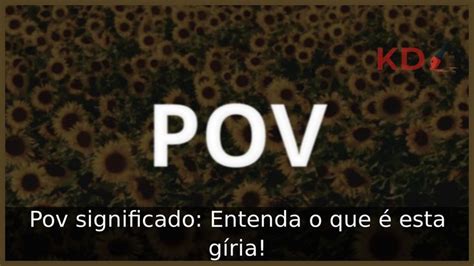 o que e pov no instagram|Entenda o significado de POV 